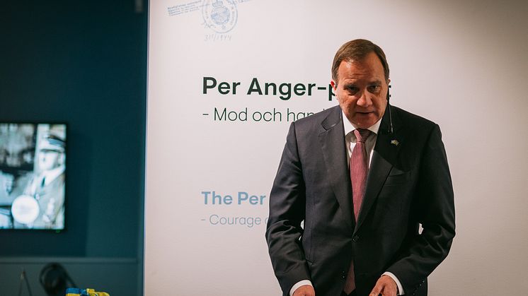 Stefan Löfven invigde den nya Per Anger-utställningen den 15 september på Forum för levande historia