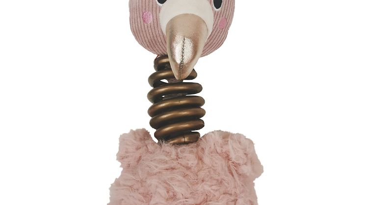 Bark-a-Boo BerryFrost Dog Toy SpiralNeck Flamingo