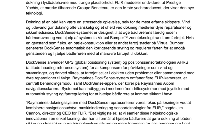 FLIR: FLIR introducerer avanceret dokningsteknologi og første bådproducent partner 