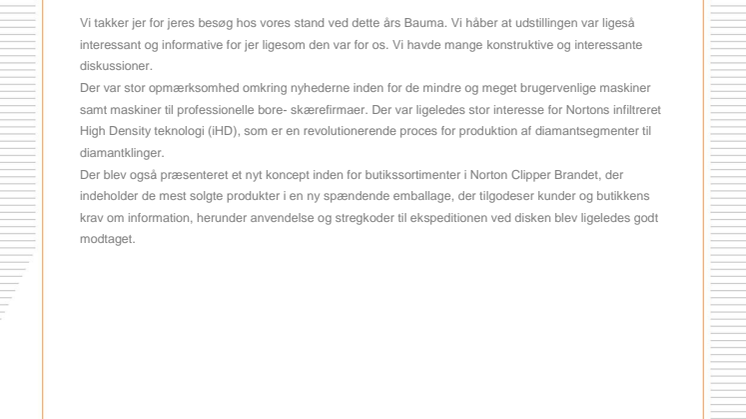 Tak til alle jer, som besøgte os på Bauma standen!