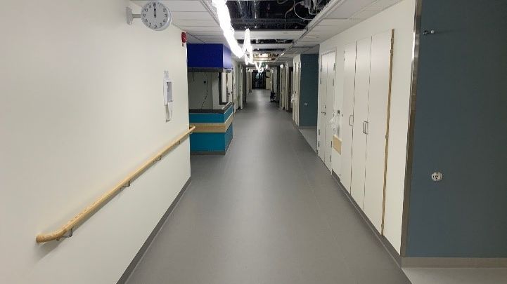 Peabs ombyggnad av norra flygeln av Helsingborgs sjukhus, där beställaren ställt krav på återvinning av allt mattspill.