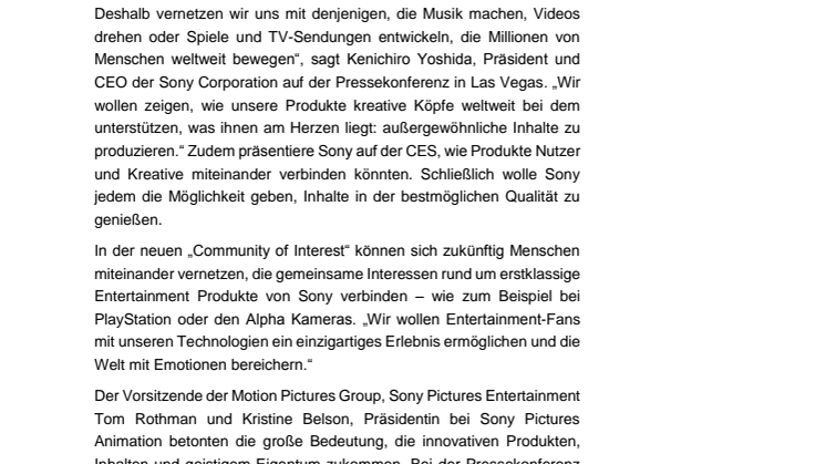 Viele neue Produkte und ein Business Update: Sony auf der CES 2019