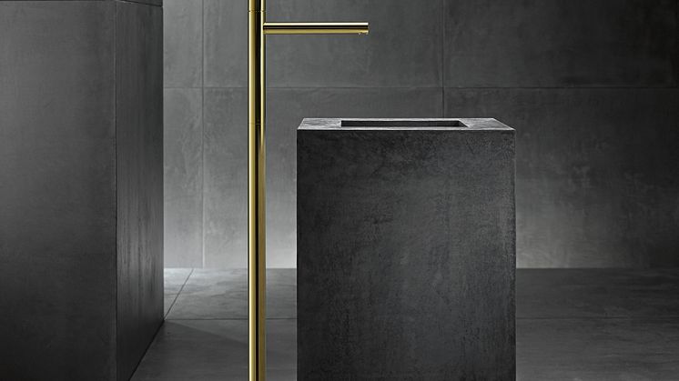 AXOR_Uno_Zero Handle_Freestanding_Washbasin Tap_Gold