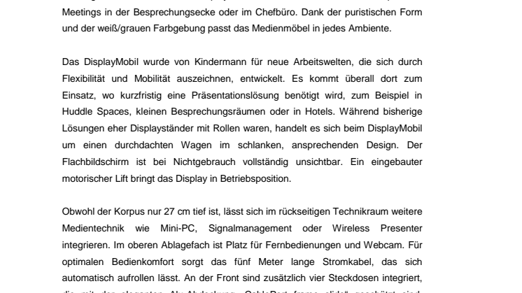 Kindermann macht Displays mobil