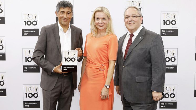Ranga Yogeshwar (left), one of Germany’s, most prominent business journalists, together with Katrin Köster and Dr. Markus Kliffken from BPW.