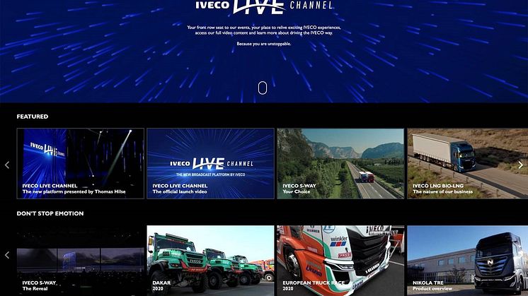IVECO går i spetsen med IVECO LIVE CHANNEL – den nya sändningsplattformen riktad till transportvärlden