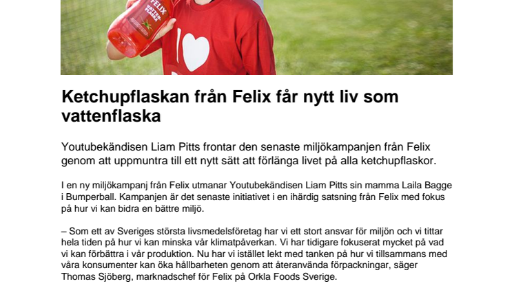 Ketchupflaskan från Felix får nytt liv som vattenflaska
