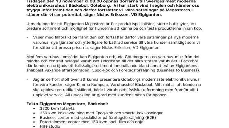 Elgiganten storsatsar i Göteborg