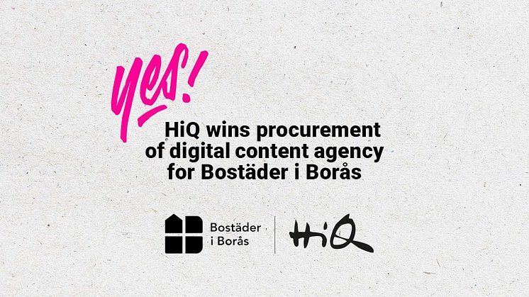 HiQ vinner Bostäder i Borås upphandling av digital innehållsmarknadsföringsbyrå.