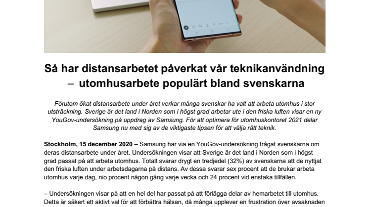 Så har distansarbetet påverkat vår teknikanvändning – utomhusarbete populärt bland svenskarna