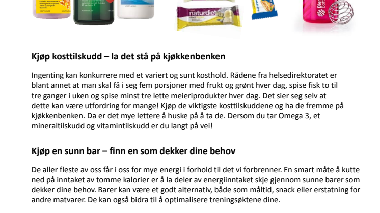 Rimelige kjøp som øker sjansen for at de sunne nyttårsforsettene holder ut 2015