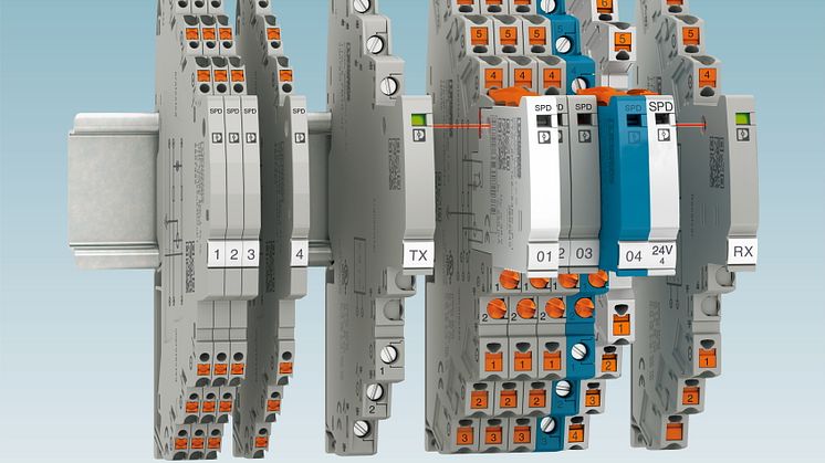 Surge protection with an overall width of 3.5 mm