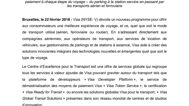 Visa lance un programme pour améliorer l’expérience de voyage