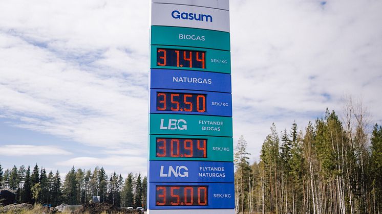 Gasum tankstation Sverige