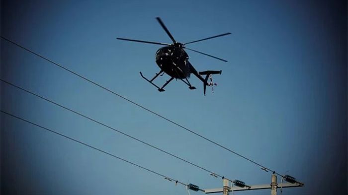 Inspektion av elnätet med helikopter