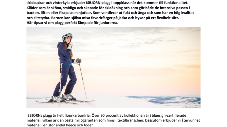 Gör dig redo för fjällen - ISBJÖRN of Sweden tipsar om vinterplagg för juniorerna