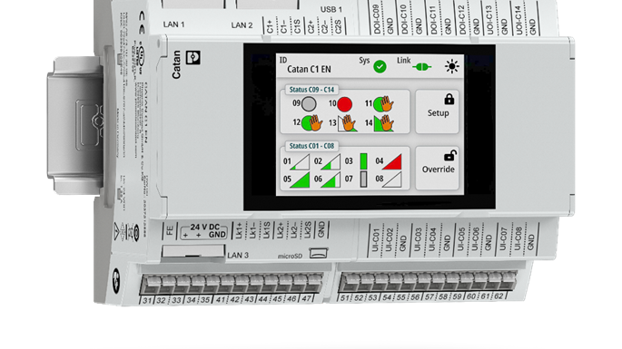 Modulär Niagara controller i "normkapsling" med integrerad KNX, Switch och konfigurerbara, expanderbara I/O´s