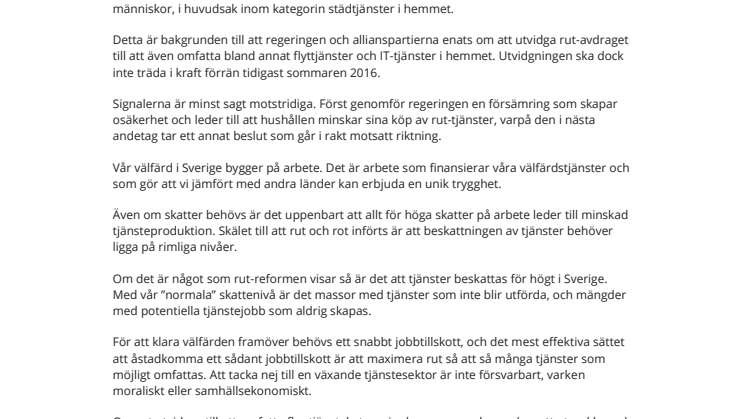Debatt: Försämringen av rut djupt olycklig - tre av tio minskar sin konsumtion