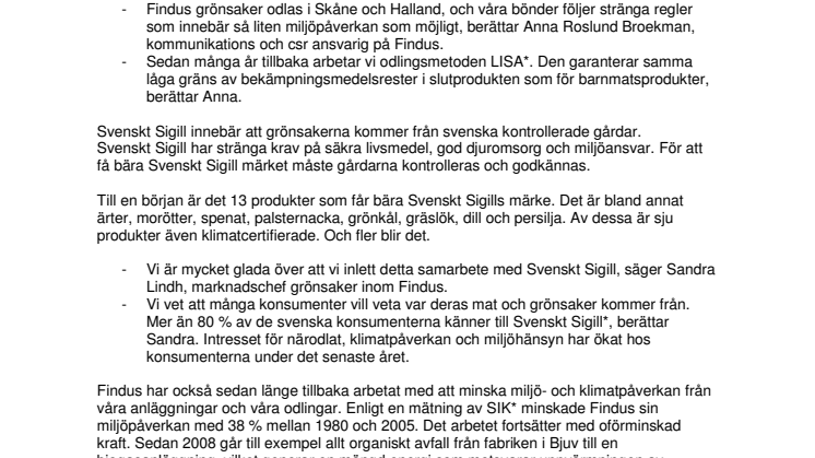 Findus först med klimatcertifierade grönsaker
