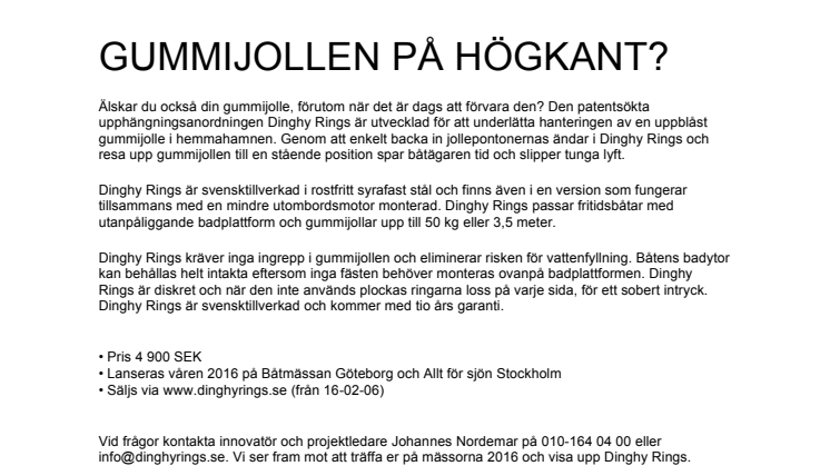 Smart förvaring för gummijolle