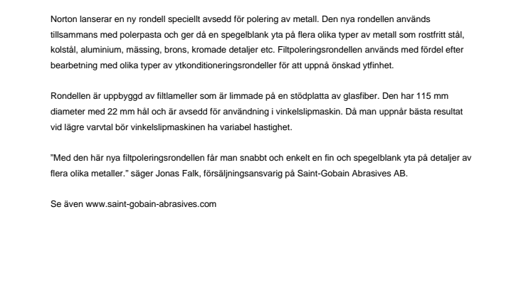 Spegelblank yta med ny filtpoleringsrondell