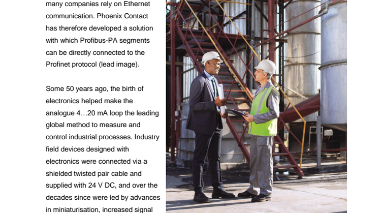The Digitisation of Profibus-PA in the Process Industry 