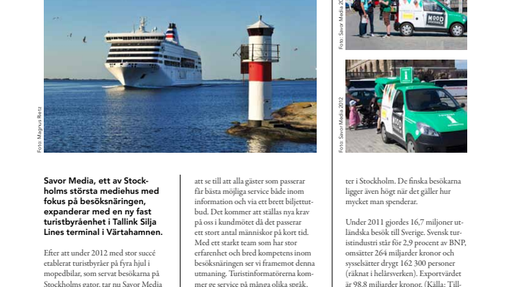 Tallink Silja Line får egen turistinformation i Värtaterminalen