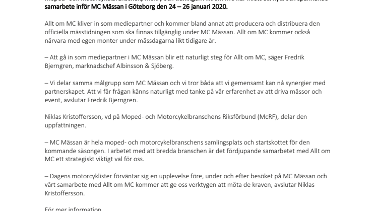 MC Mässan och Allt om MC växer tillsammans