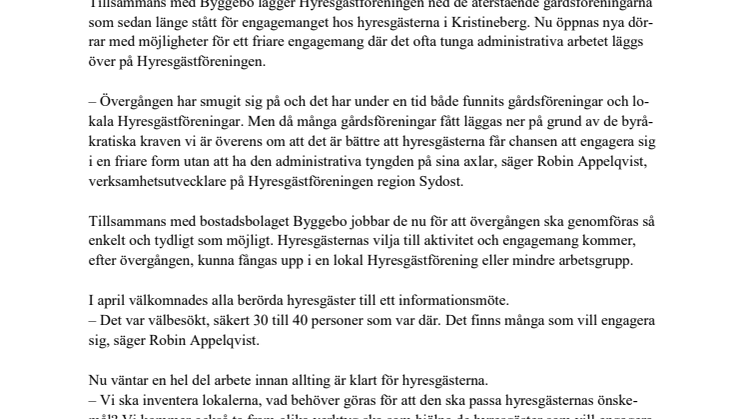 ​Nya möjligheter för gårdsföreningarna i Kristineberg