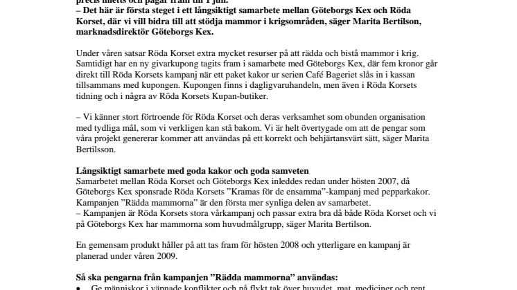 Nytt samarbete mellan Göteborgs Kex och Röda Korset