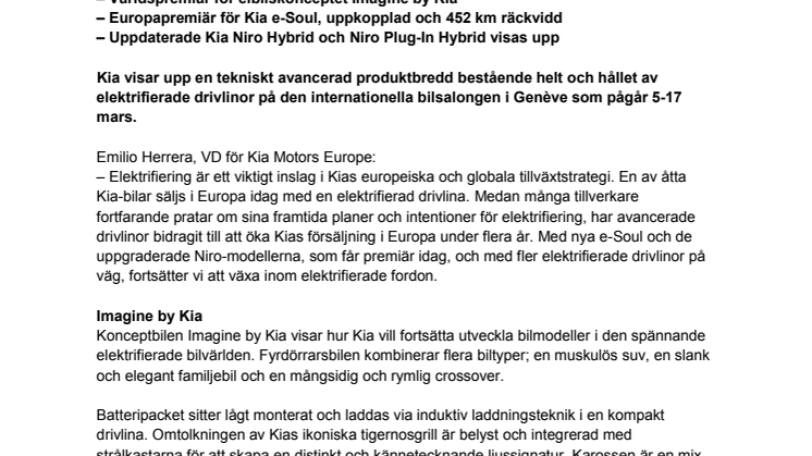 Bilsalongen i Genève: Kia växlar upp elektrifieringen