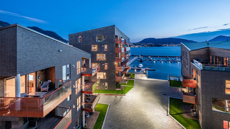 I år er det åttende gang Arkitektur- og byformingsprisen for Bergen kommune deles ut. Elsesro Brygge fikk hendrende omtale. Foto: Hundven-Clements Photography