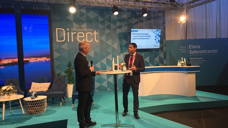 Benny Guttman från Roland Berger tillsammans med Johan Wangström, programledare för Subcontractor Direct.