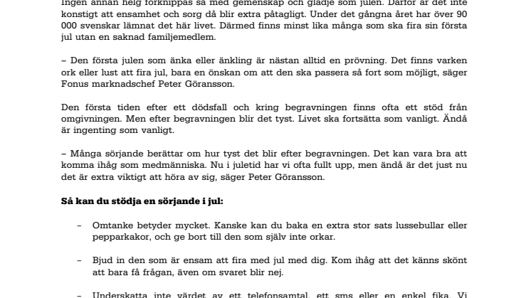 Julen tuff tid för ensamma 