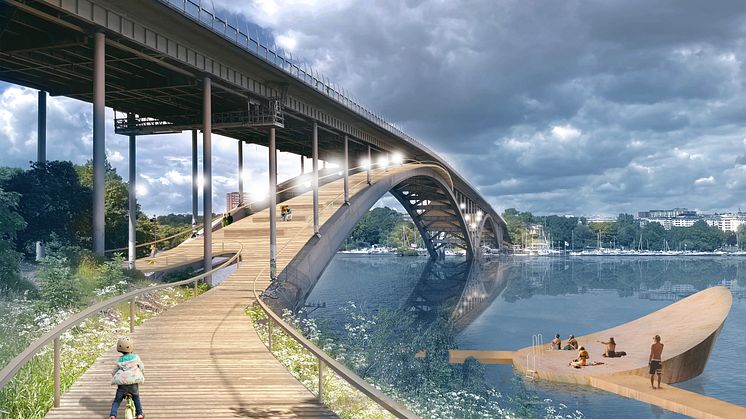 Vision vid Västerbron. Skissbild: Anders Berensson Architetcts.