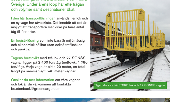 Green Cargos fordonsflotta för Holmen april 2019