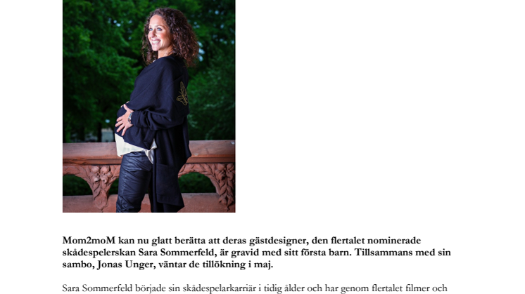 Sara Sommerfeld väntar sitt första barn