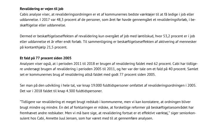 Kommunernes brug af revalidering falder trods god effekt