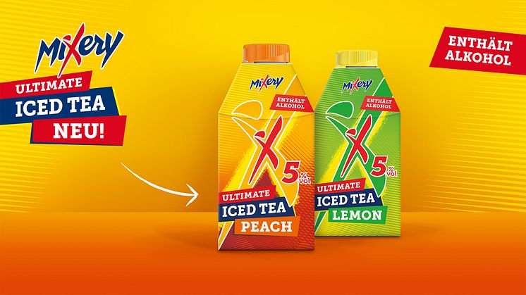 MiXery Ultimate Iced Tea im 0,5 l-Getränkekarton gibt's ab sofort nur diesen Sommer im Handel. Foto: Karlsberg