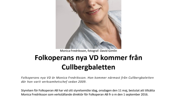Folkoperans nya VD kommer från Cullbergbaletten