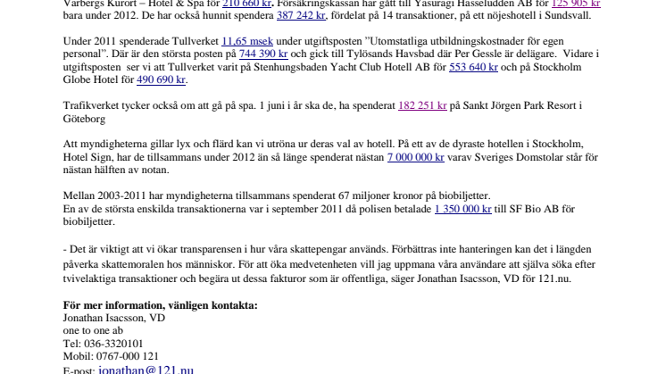 Politiker går på spa för skattepengar