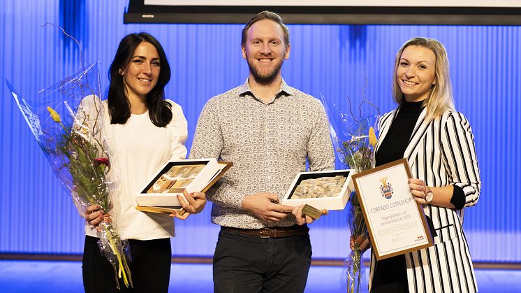 Pristagarna: Tekla Acs, Aim Apparel AB, och Niklas och Christina Luthin, Cortado Coffe Shop