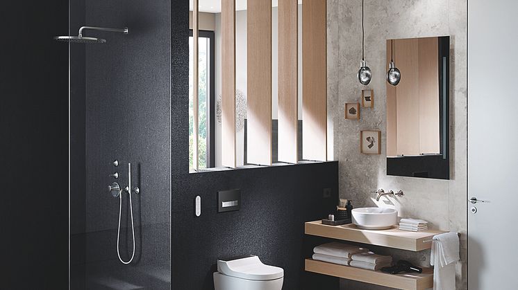 Allt fler svenskar vill ha beröringsfria produkter och duschtoalett i hemmet. Geberit AquaClean är en duschtoalett med tidlös design och innovativa funktioner. Foto: Geberit