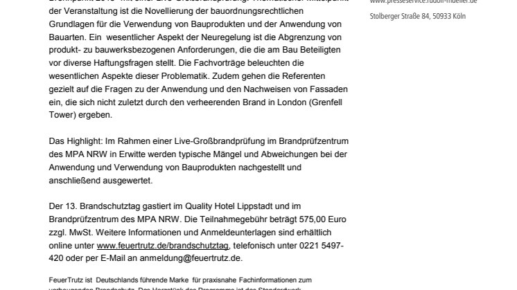 Brandschutz im Brennpunkt 2018