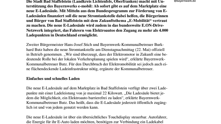 Bad Staffelstein macht e-mobil