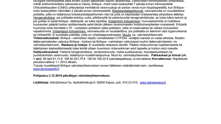 Briliquen valmisteyhteenvetolyhennelmä