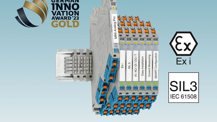 IF-  PR5534GB-Highly compact Mini Analog Pro Ex i signal conditioners with SIL 3 win the Gold German Innovation Award 2023(05-23)
