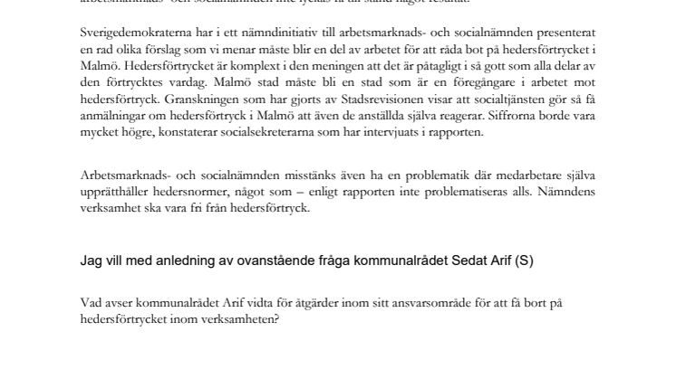 Fråga (SD) till Sedat om hedersförtryck i socialtjänsten.pdf