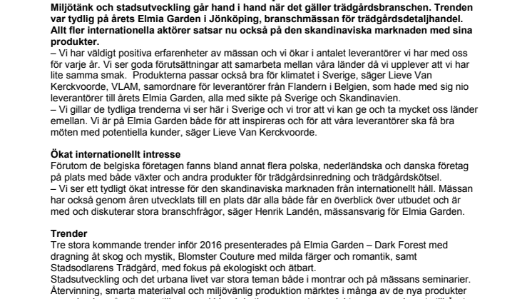 Starkt växande stadstrender på Elmia Garden