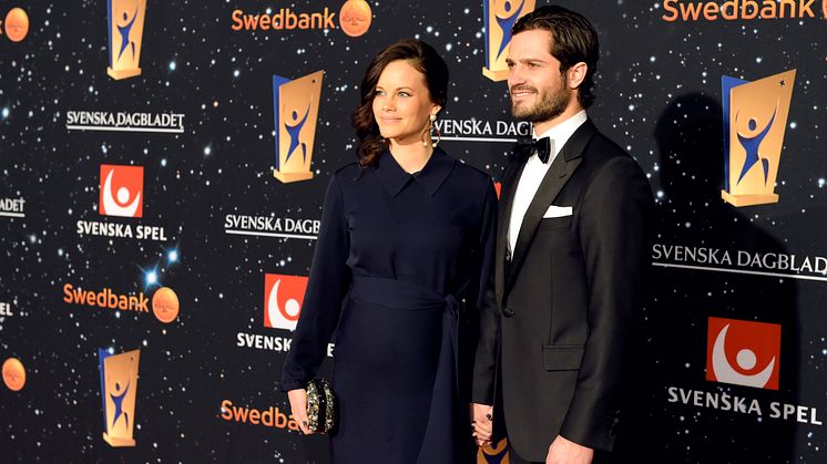 H.K.H. Prins Carl Philip och H.K.H. Prinsessan Sofia på Svenska Idrottsgalan 2016